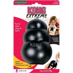 KONG Extreme KONG Dog Toy - Black - XX Large - Dogs over 85 lbs (6" Tall x 1.5" Diameter)