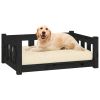 Dog Bed Black 29.7"x21.9"x11" Solid Wood Pine