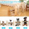 Elevated Dog Bowls for Medium Large Sized Dogs, Adjustable Heights Raised Dog Feeder Bowl with Stand for Food & Water,Natural