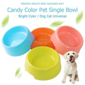 1Pc High Quality Solid Color Pet Bowls Candy-Colored Lightweight Plastic Single Bowl Small Dog Cat Pet Bowl Pet Feeding Supplies (Color: Pink)